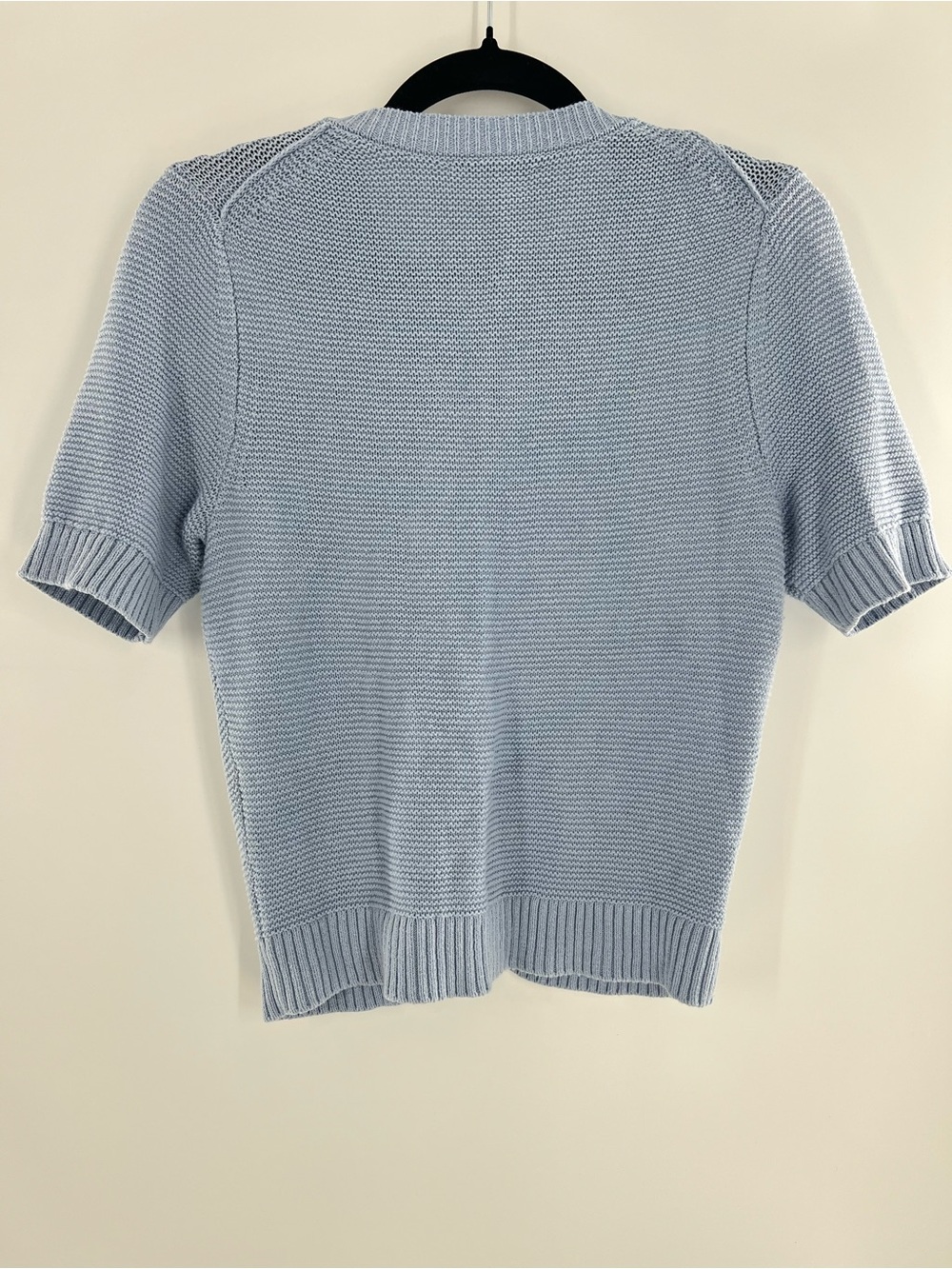 Alex Mill Elle Sweater Cardigan Hydrangea Blue Linen Cotton Knit Short Sleeve S - Picture 4 of 6